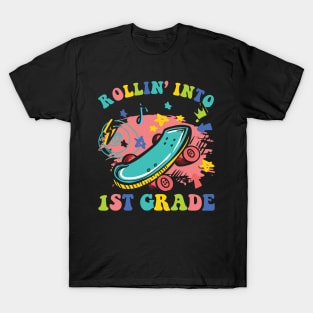 Rollin Into 1st grade 1st Day Of School Gift For Boy Girl Kids T-Shirt